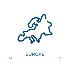 Europe icon. Linear vector illustration. Outline europe icon vector. Thin line symbol for use on web and mobile apps, logo, print media.