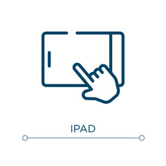 Ipad icon. Linear vector illustration. Outline ipad icon vector. Thin line symbol for use on web and mobile apps, logo, print media.