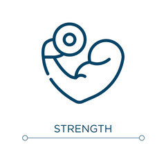 Obraz premium Strength icon. Linear vector illustration. Outline strength icon vector. Thin line symbol for use on web and mobile apps, logo, print media.