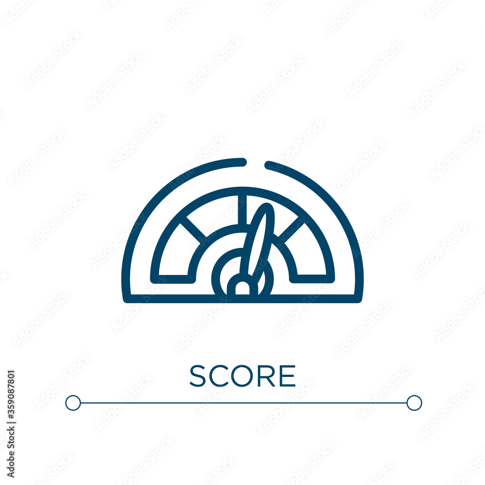 Poster score icon. linear vector illustration. outline score icon vector. thin line symbol for use on web a