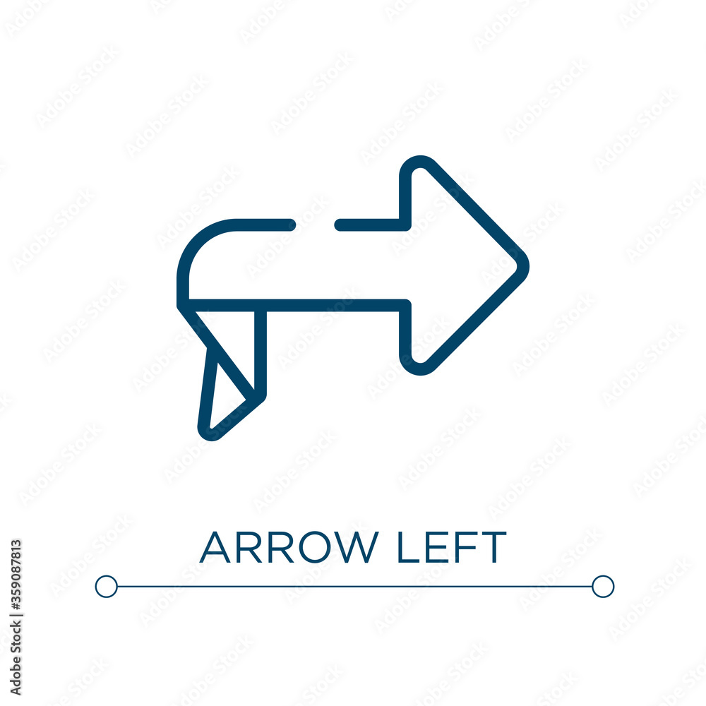 Poster arrow left icon. linear vector illustration. outline arrow left icon vector. thin line symbol for us
