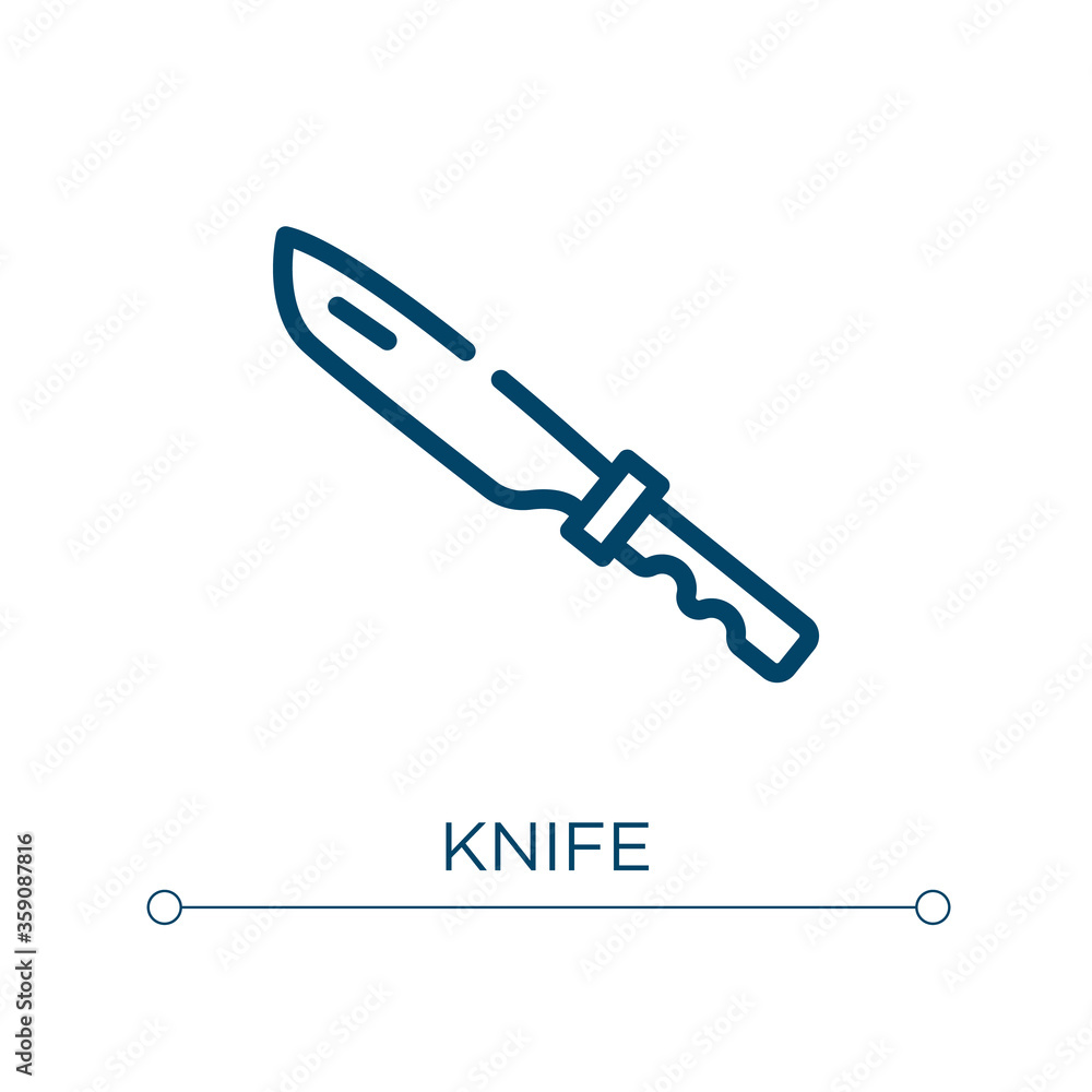 Poster knife icon. linear vector illustration. outline knife icon vector. thin line symbol for use on web a