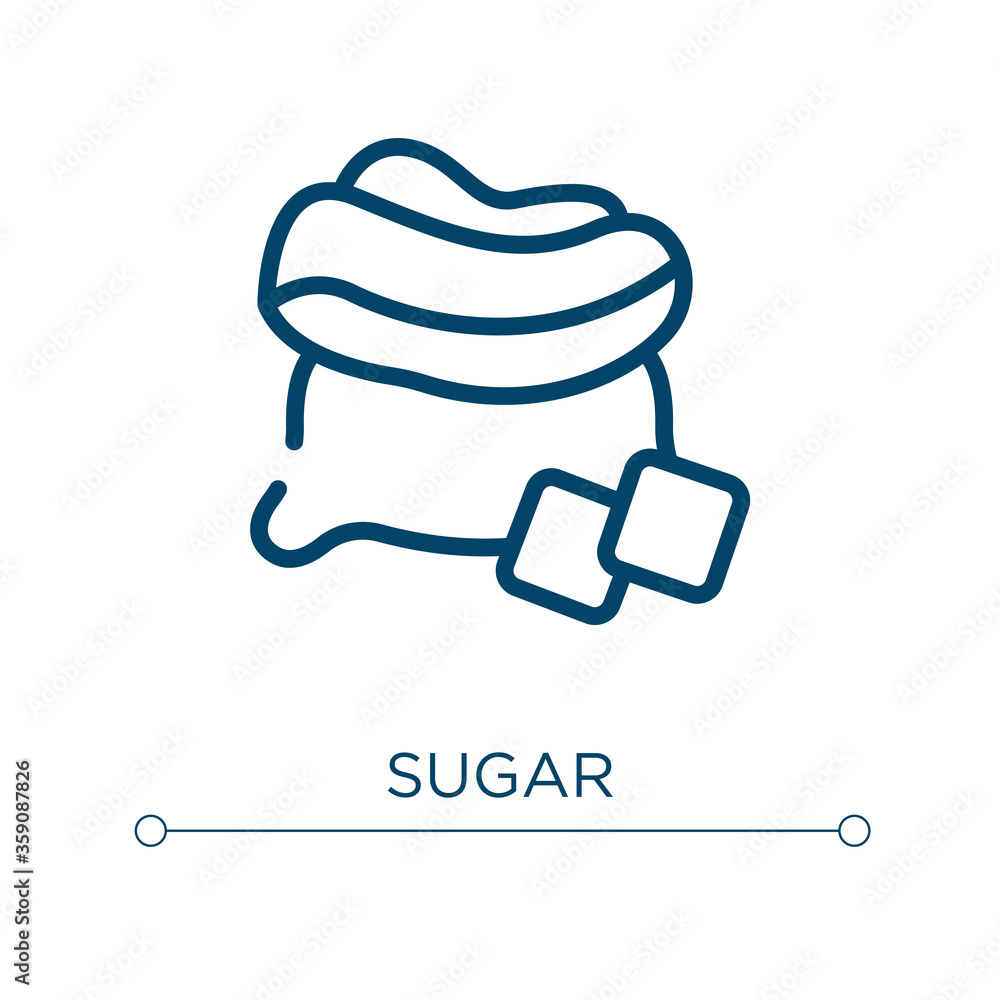 Poster sugar icon. linear vector illustration. outline sugar icon vector. thin line symbol for use on web a