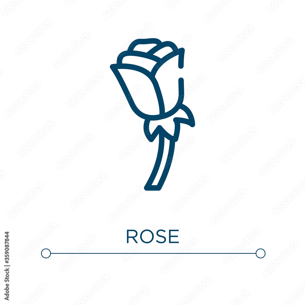 Poster rose icon. linear vector illustration. outline rose icon vector. thin line symbol for use on web and