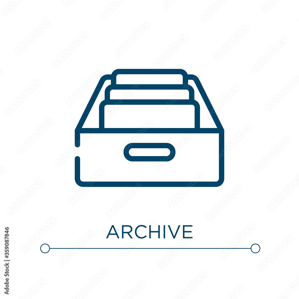 Poster archive icon. linear vector illustration. outline archive icon vector. thin line symbol for use on w