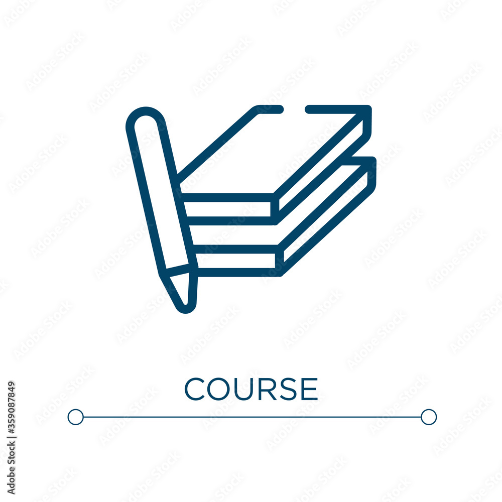 Poster course icon. linear vector illustration. outline course icon vector. thin line symbol for use on web