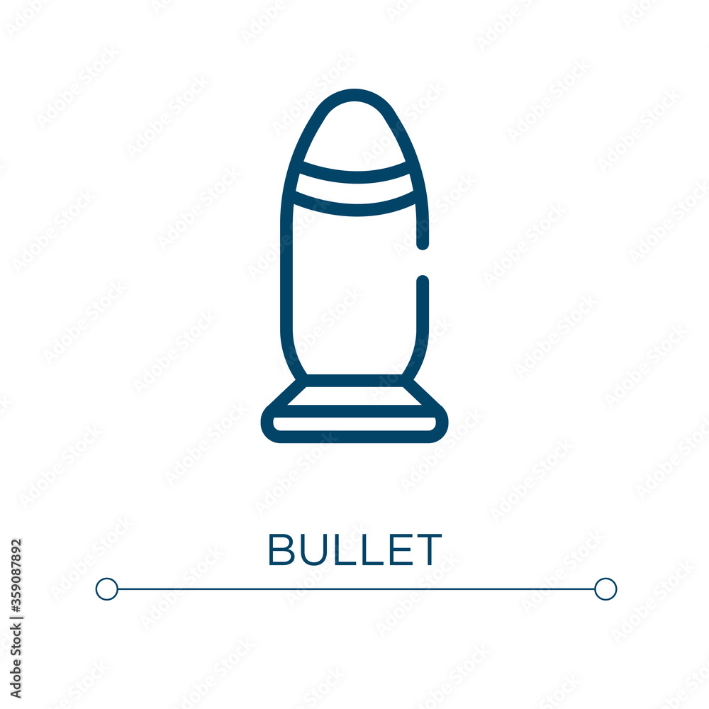 Aufkleber bullet icon. linear vector illustration. outline bullet icon vector. thin line symbol for use on web