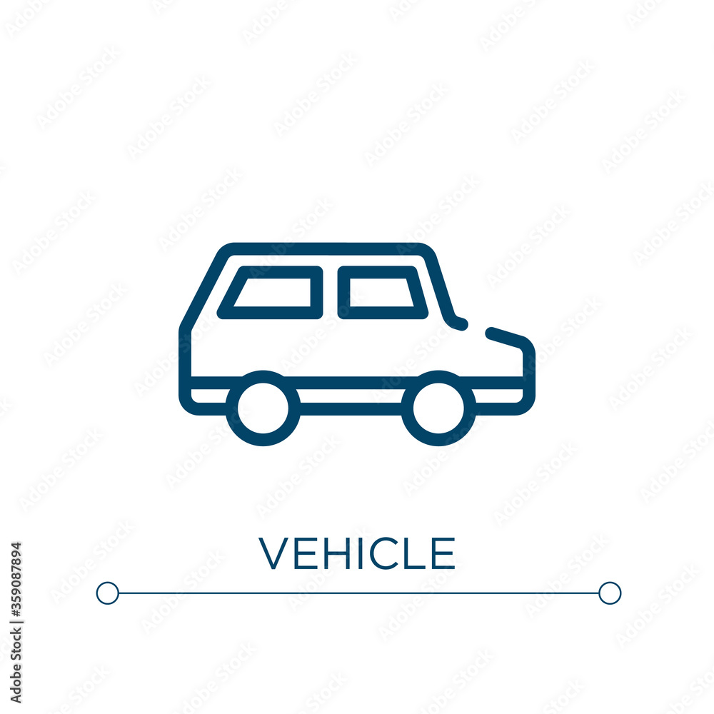 Poster vehicle icon. linear vector illustration. outline vehicle icon vector. thin line symbol for use on w