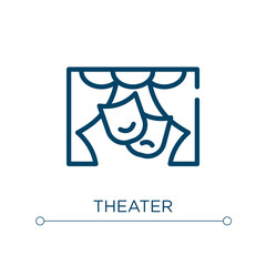 Theater icon. Linear vector illustration. Outline theater icon vector. Thin line symbol for use on web and mobile apps, logo, print media.