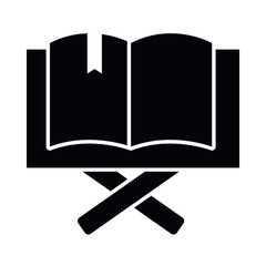 open quran book silhouette style icon vector design