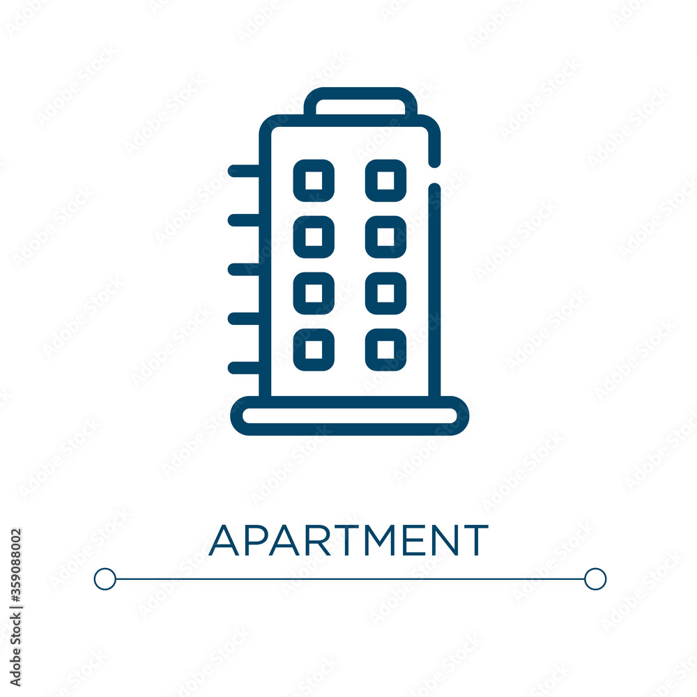 Poster apartment icon. linear vector illustration. outline apartment icon vector. thin line symbol for use 