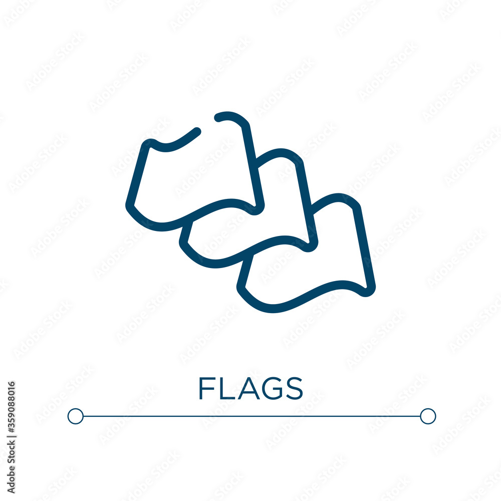 Poster flags icon. linear vector illustration. outline flags icon vector. thin line symbol for use on web a