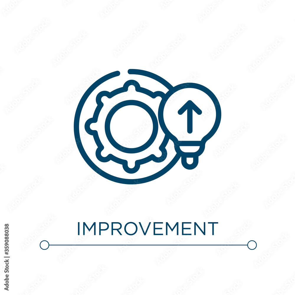 Poster improvement icon. linear vector illustration. outline improvement icon vector. thin line symbol for 