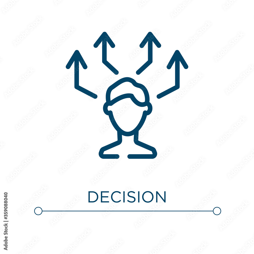 Poster decision icon. linear vector illustration. outline decision icon vector. thin line symbol for use on