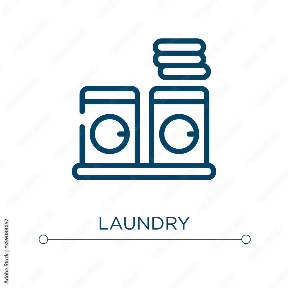 Poster laundry icon. linear vector illustration. outline laundry icon vector. thin line symbol for use on w