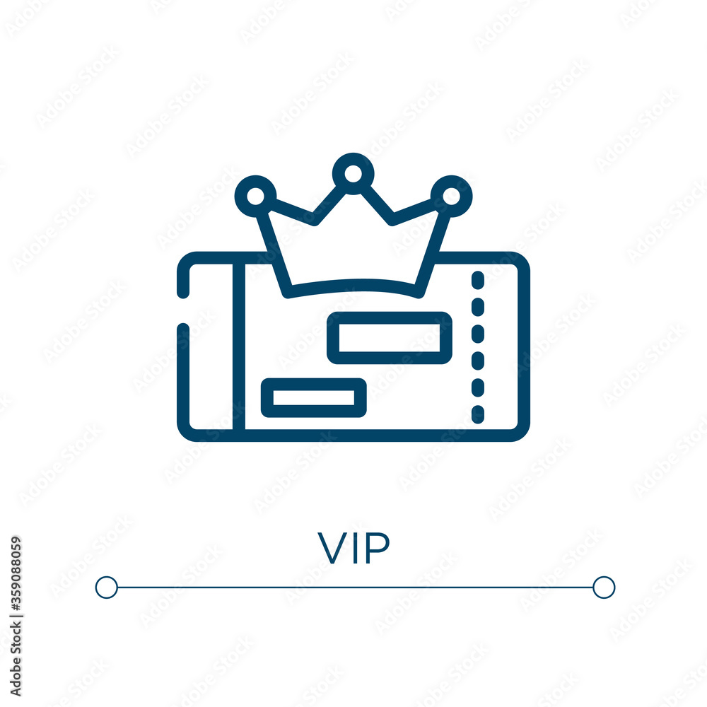 Poster vip icon. linear vector illustration. outline vip icon vector. thin line symbol for use on web and m