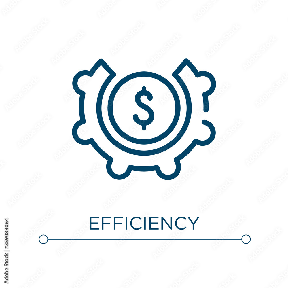 Poster efficiency icon. linear vector illustration. outline efficiency icon vector. thin line symbol for us