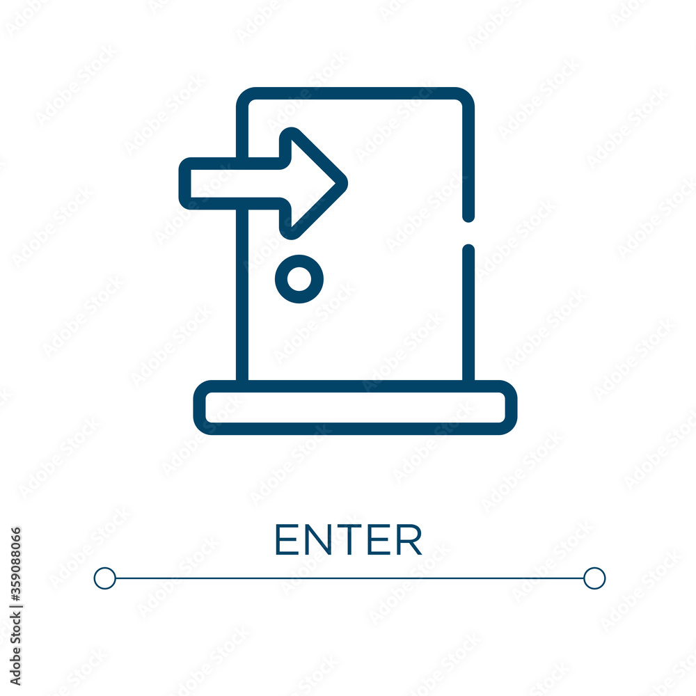 Poster enter icon. linear vector illustration. outline enter icon vector. thin line symbol for use on web a