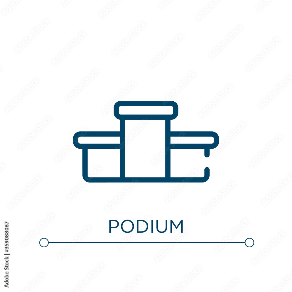 Poster podium icon. linear vector illustration. outline podium icon vector. thin line symbol for use on web