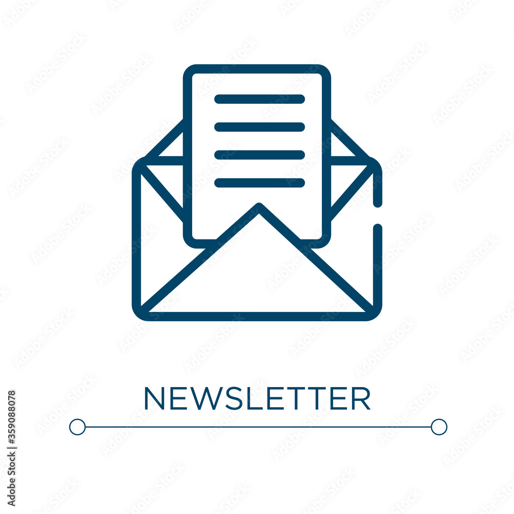Poster newsletter icon. linear vector illustration. outline newsletter icon vector. thin line symbol for us