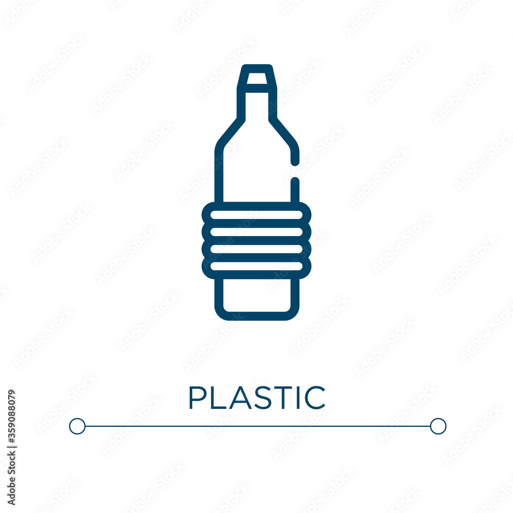 Poster plastic icon. linear vector illustration. outline plastic icon vector. thin line symbol for use on w