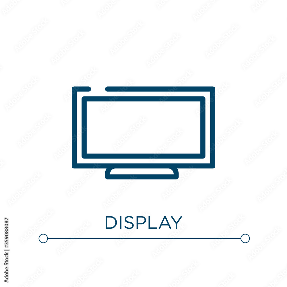Poster display icon. linear vector illustration. outline display icon vector. thin line symbol for use on w