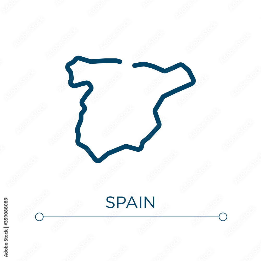 Poster spain icon. linear vector illustration. outline spain icon vector. thin line symbol for use on web a