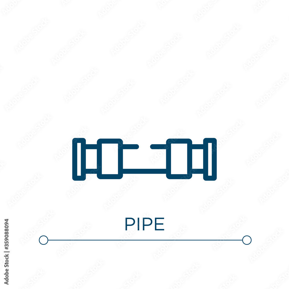 Poster pipe icon. linear vector illustration. outline pipe icon vector. thin line symbol for use on web and