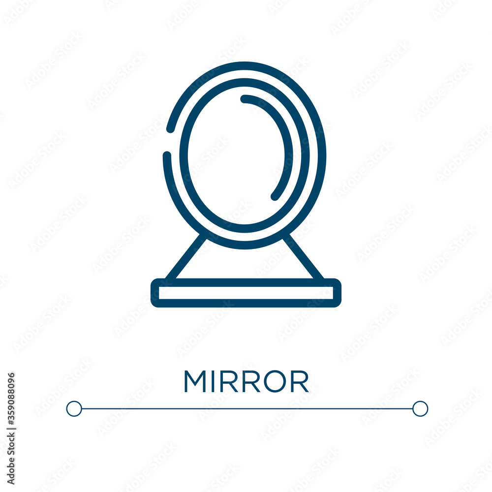 Poster mirror icon. linear vector illustration. outline mirror icon vector. thin line symbol for use on web