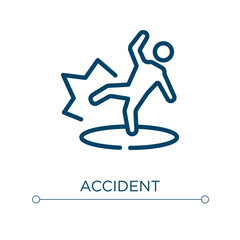 Accident icon. Linear vector illustration. Outline accident icon vector. Thin line symbol for use on web and mobile apps, logo, print media.