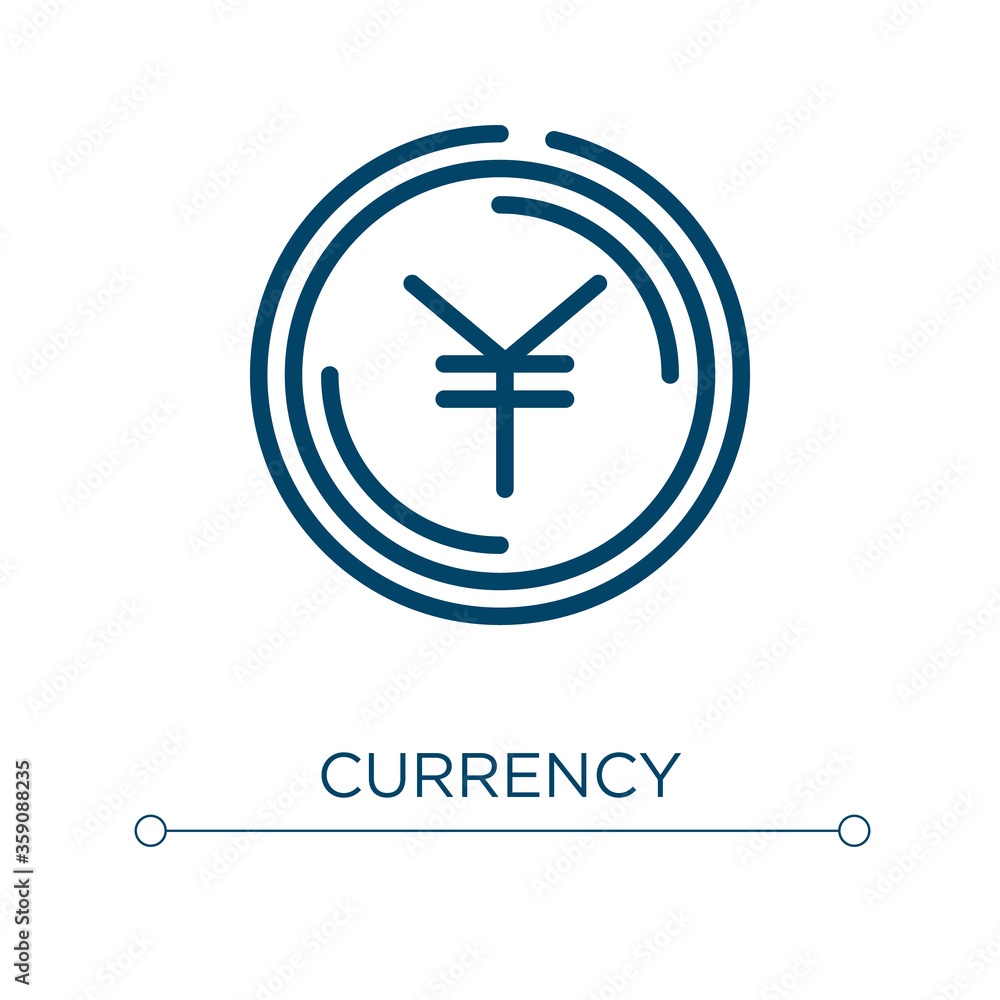 Aufkleber currency icon. linear vector illustration. outline currency icon vector. thin line symbol for use on