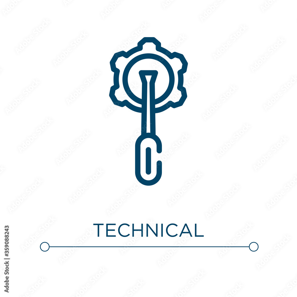 Poster technical icon. linear vector illustration. outline technical icon vector. thin line symbol for use 