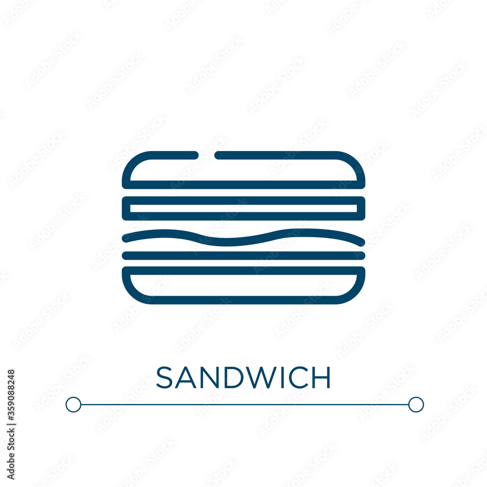 Poster sandwich icon. linear vector illustration. outline sandwich icon vector. thin line symbol for use on