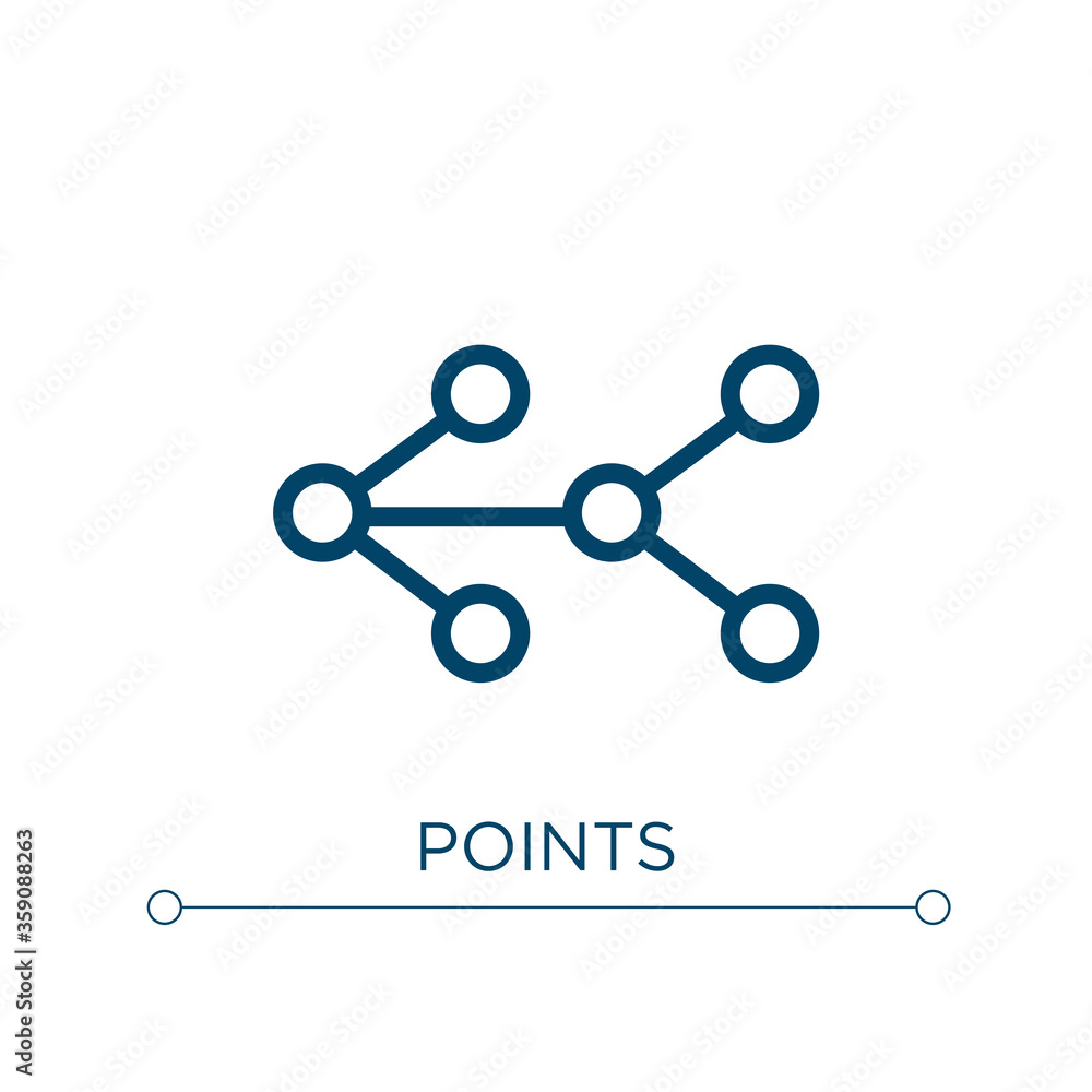 Aufkleber points icon. linear vector illustration. outline points icon vector. thin line symbol for use on web
