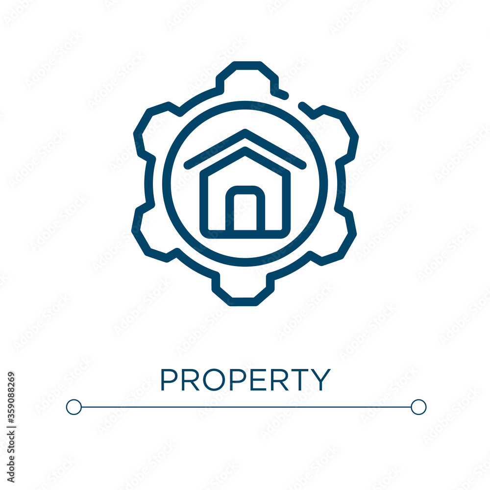Poster property icon. linear vector illustration. outline property icon vector. thin line symbol for use on