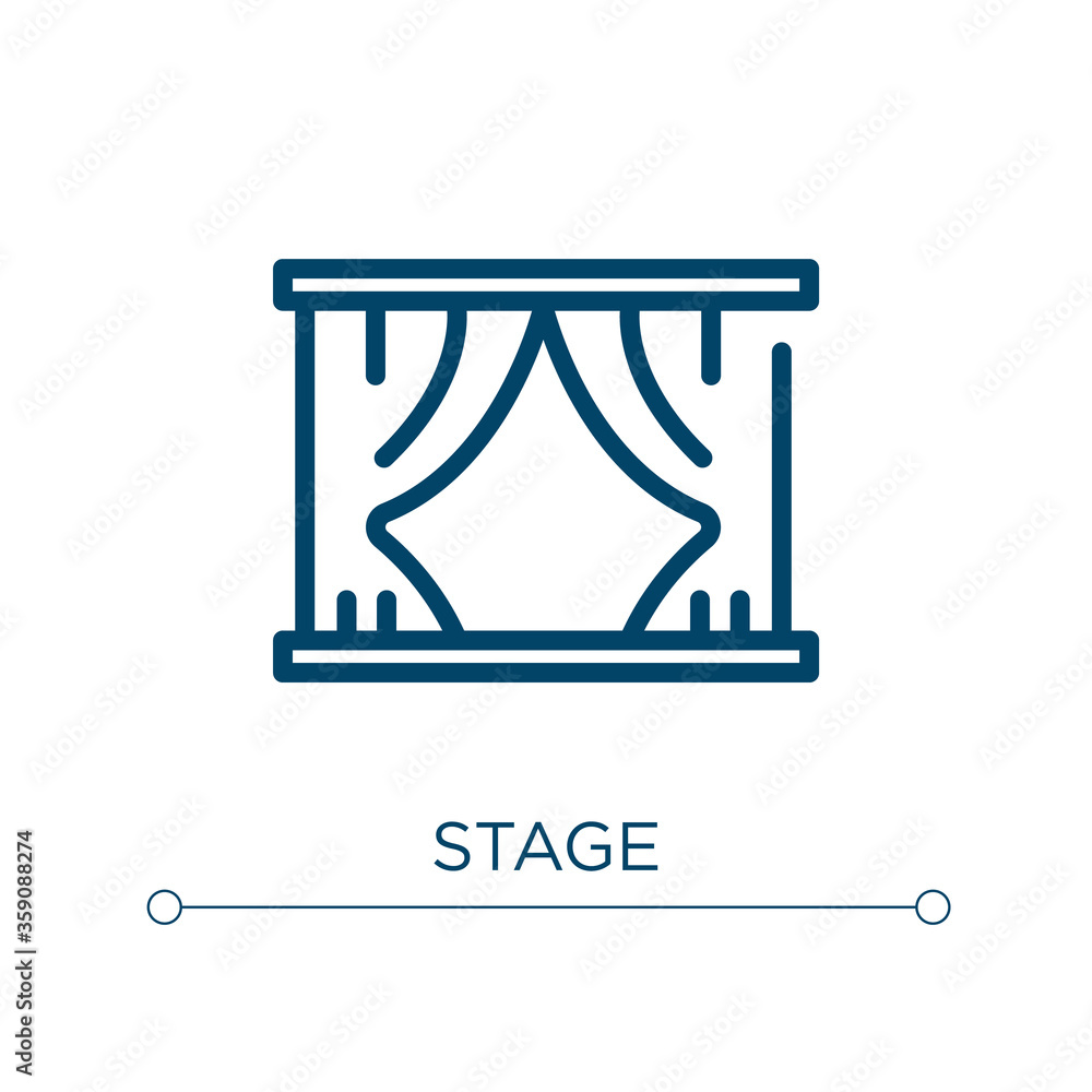 Poster stage icon. linear vector illustration. outline stage icon vector. thin line symbol for use on web a