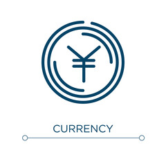 Obraz premium Currency icon. Linear vector illustration. Outline currency icon vector. Thin line symbol for use on web and mobile apps, logo, print media.