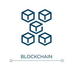 Blockchain icon. Linear vector illustration. Outline blockchain icon vector. Thin line symbol for use on web and mobile apps, logo, print media.