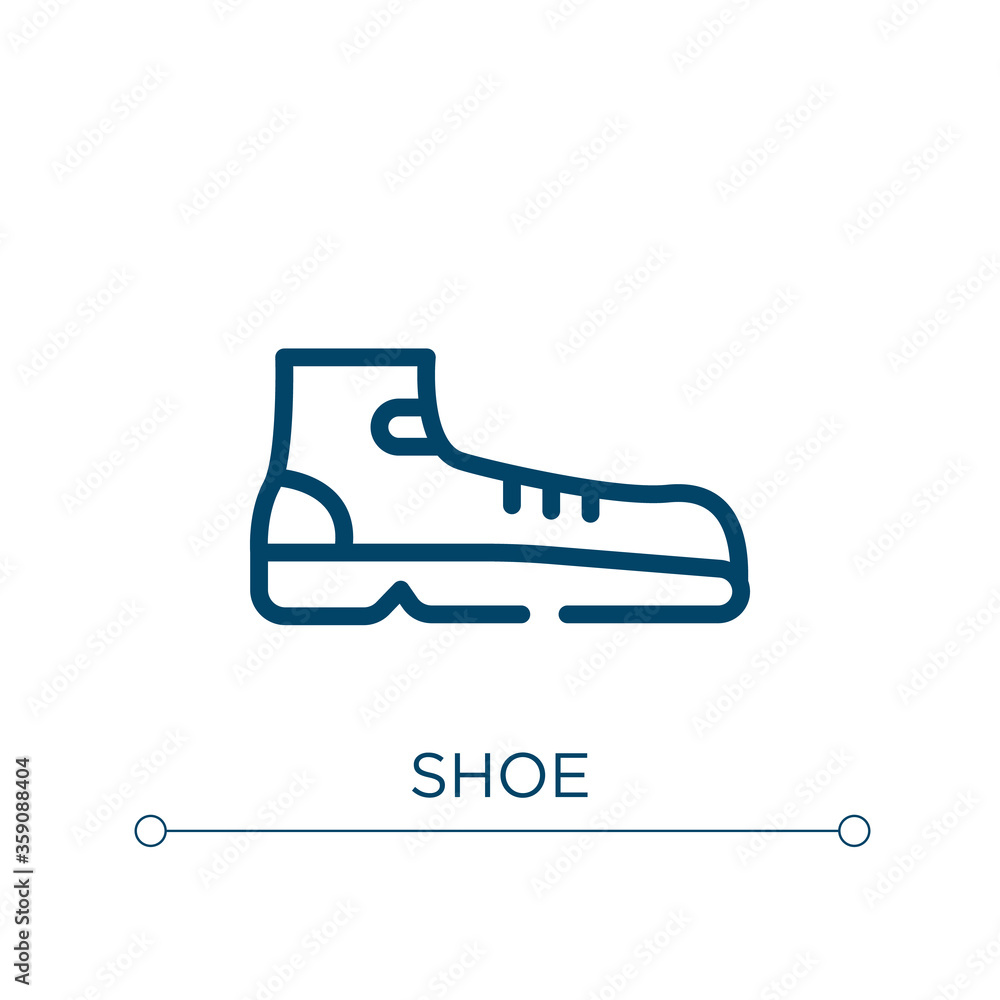 Poster shoe icon. linear vector illustration. outline shoe icon vector. thin line symbol for use on web and