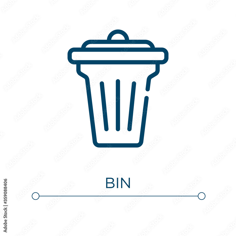 Poster bin icon. linear vector illustration. outline bin icon vector. thin line symbol for use on web and m