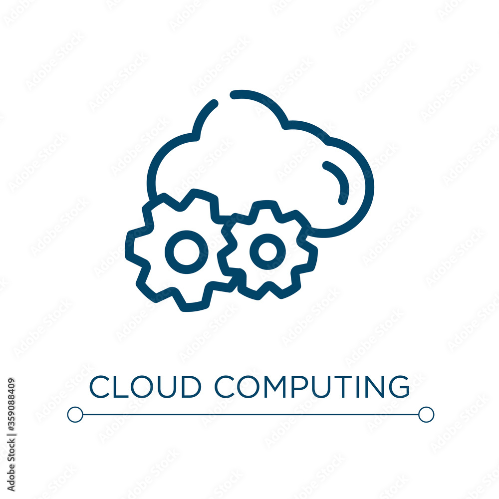 Poster cloud computing icon. linear vector illustration. outline cloud computing icon vector. thin line sym