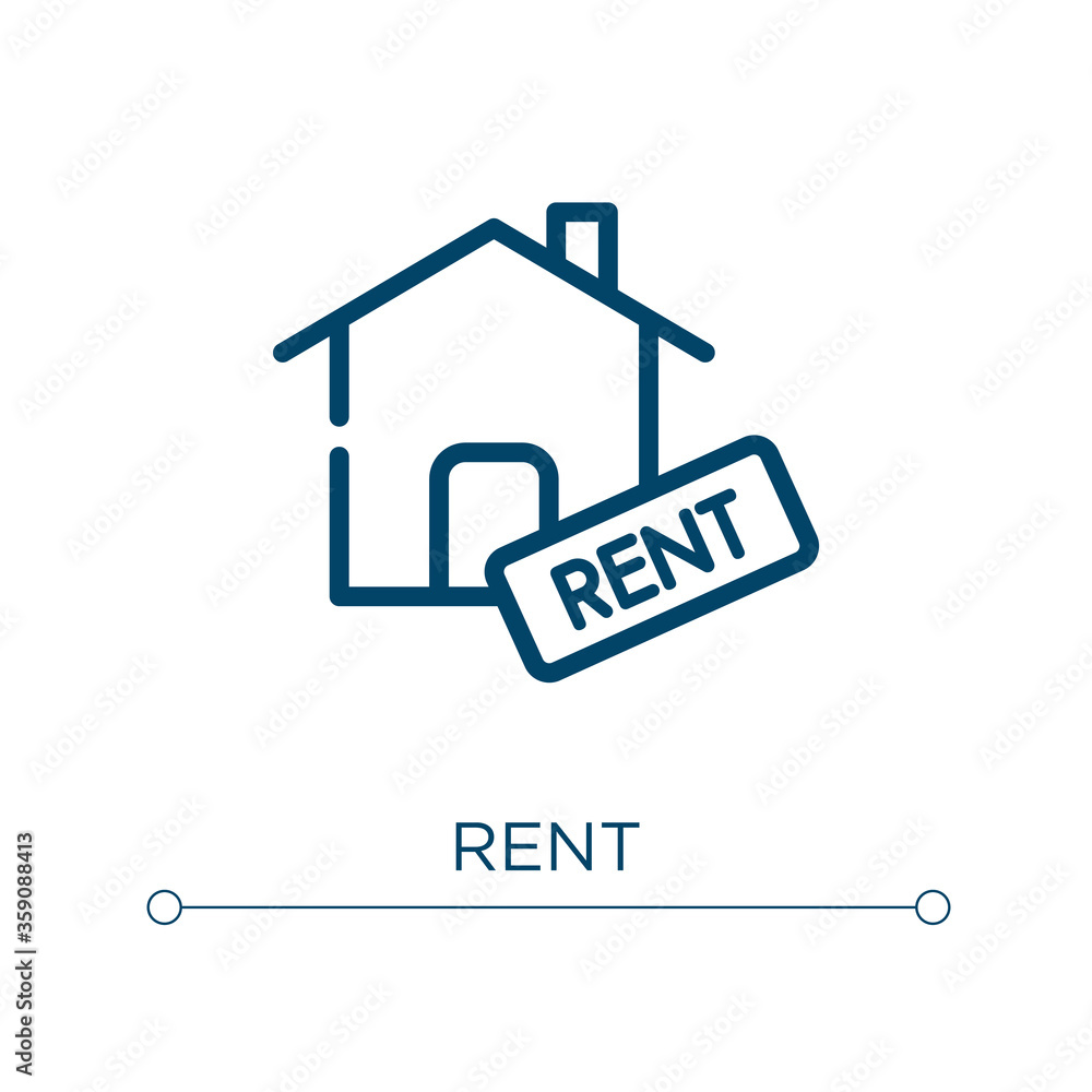 Poster rent icon. linear vector illustration. outline rent icon vector. thin line symbol for use on web and