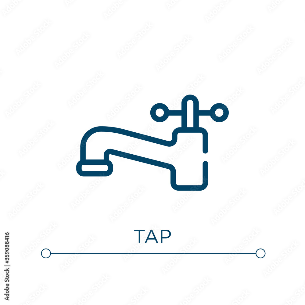 Poster tap icon. linear vector illustration. outline tap icon vector. thin line symbol for use on web and m