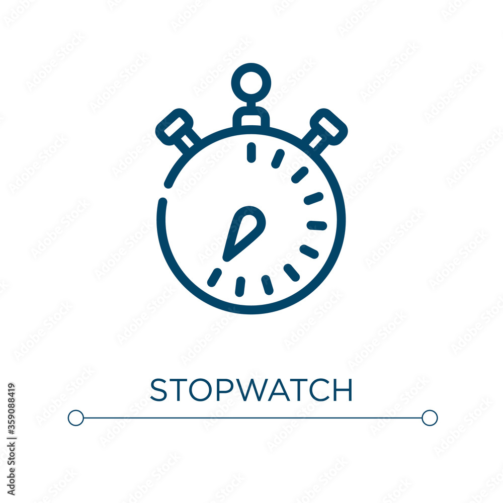 Poster stopwatch icon. linear vector illustration. outline stopwatch icon vector. thin line symbol for use 