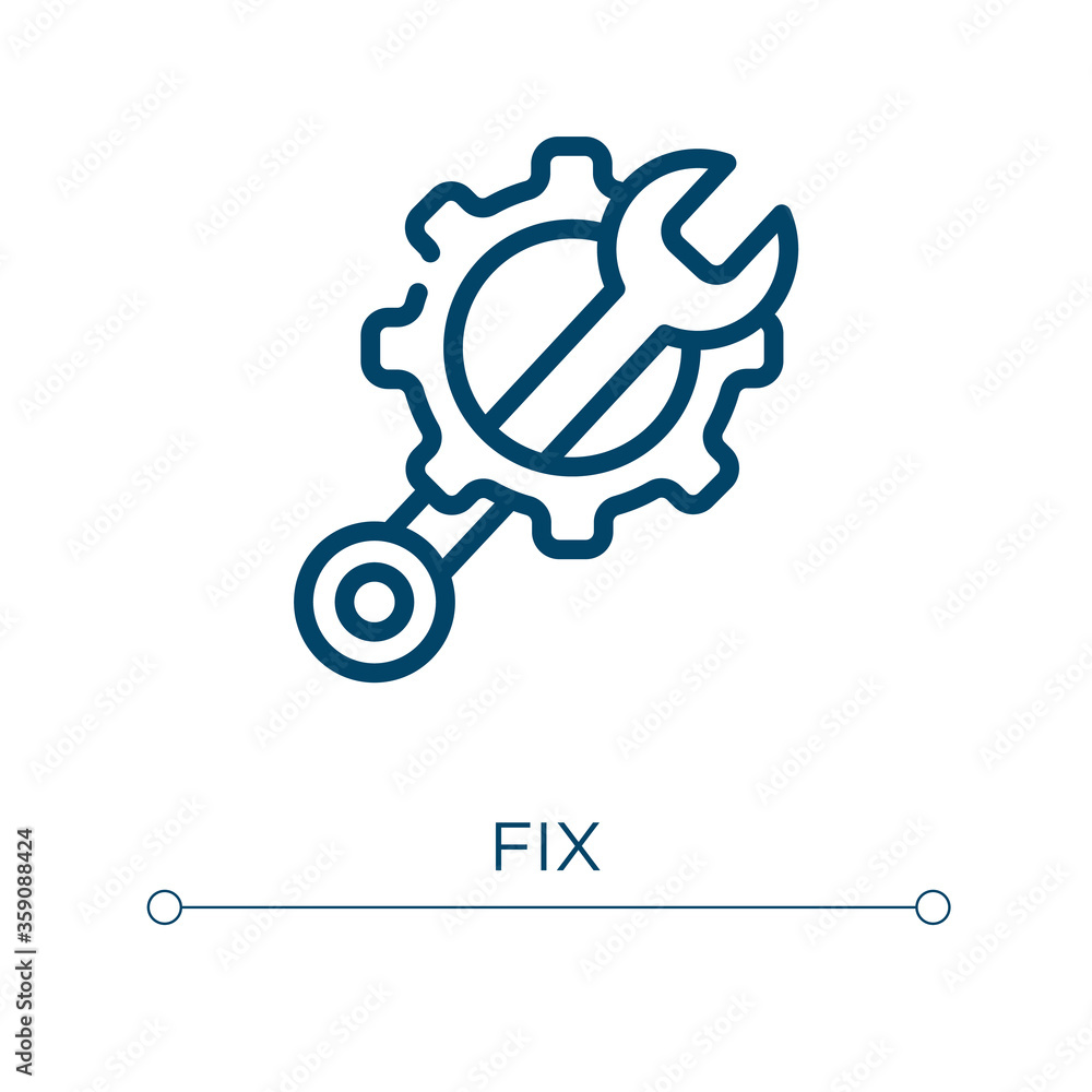Poster fix icon. linear vector illustration. outline fix icon vector. thin line symbol for use on web and m