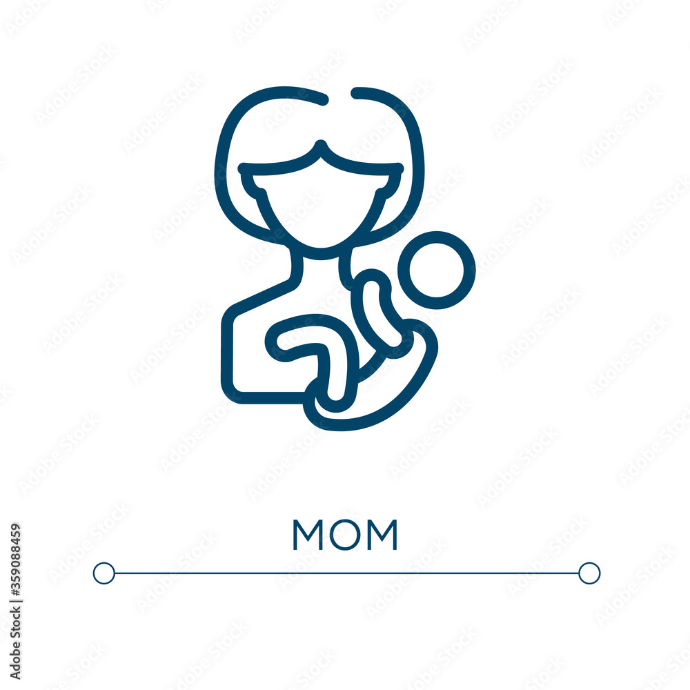 Poster mom icon. linear vector illustration. outline mom icon vector. thin line symbol for use on web and m