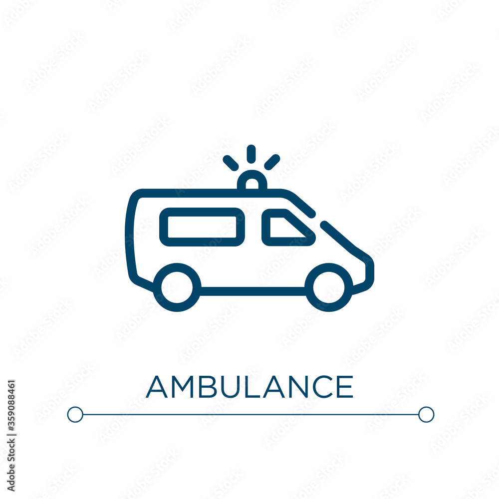 Poster ambulance icon. linear vector illustration. outline ambulance icon vector. thin line symbol for use 