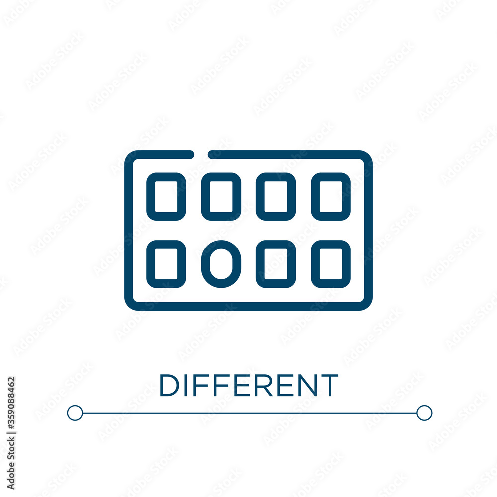 Poster different icon. linear vector illustration. outline different icon vector. thin line symbol for use 