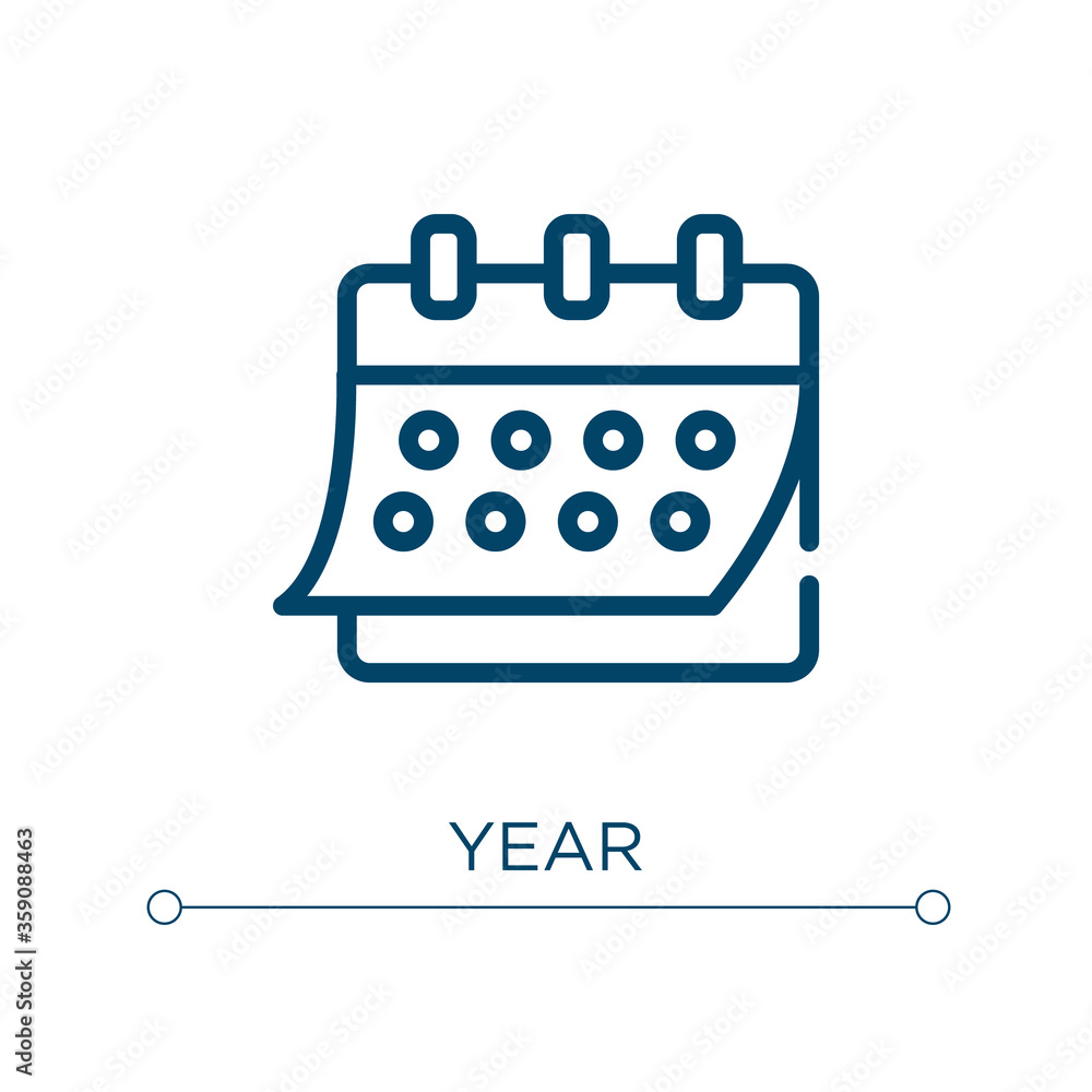 Poster year icon. linear vector illustration. outline year icon vector. thin line symbol for use on web and