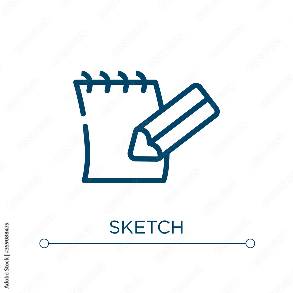 Aufkleber sketch icon. linear vector illustration. outline sketch icon vector. thin line symbol for use on web